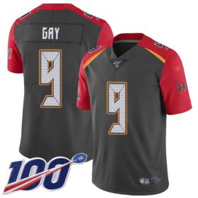 Wholesale Cheap Nike Buccaneers #9 Matt Gay Gray Youth Stitched NFL Limited Inverted Legend 100th Season Jersey