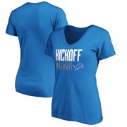 Wholesale Cheap Detroit Lions Fanatics Branded Women's Kickoff 2020 V-Neck T-Shirt Blue