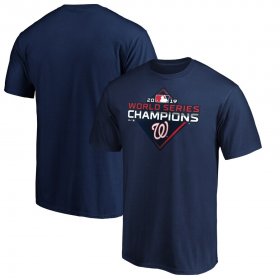 Wholesale Cheap Washington Nationals Majestic 2019 World Series Champions Logo T-Shirt Navy