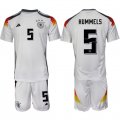 Cheap Men's Germany #5 Hummels White 2024-25 Home Soccer Jersey Suit