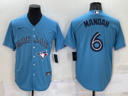 Wholesale Men's Toronto Blue Jays #6 Alek Manoah Light Blue Stitched MLB Cool Base Nike Jersey
