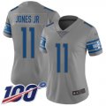 Wholesale Cheap Nike Lions #11 Marvin Jones Jr Gray Women's Stitched NFL Limited Inverted Legend 100th Season Jersey