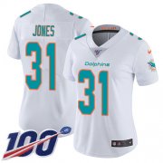 Wholesale Cheap Nike Dolphins #31 Byron Jones White Women's Stitched NFL 100th Season Vapor Untouchable Limited Jersey