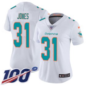 Wholesale Cheap Nike Dolphins #31 Byron Jones White Women\'s Stitched NFL 100th Season Vapor Untouchable Limited Jersey