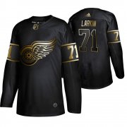 Wholesale Cheap Adidas Red Wings #71 Dylan Larkin Men's 2019 Black Golden Edition Authentic Stitched NHL Jersey