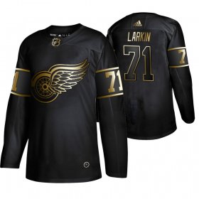 Wholesale Cheap Adidas Red Wings #71 Dylan Larkin Men\'s 2019 Black Golden Edition Authentic Stitched NHL Jersey