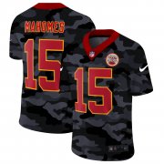 Cheap Kansas City Chiefs #15 Patrick Mahomes Men's Nike 2020 Black CAMO Red Vapor Untouchable Limited Stitched NFL Jersey