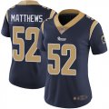 Wholesale Cheap Nike Rams #52 Clay Matthews Navy Blue Team Color Women's Stitched NFL Vapor Untouchable Limited Jersey