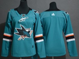 Wholesale Cheap Adidas Sharks Blank Teal Home Authentic Stitched Youth NHL Jersey