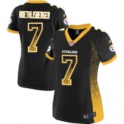 Wholesale Cheap Nike Steelers #7 Ben Roethlisberger Black Team Color Women's Stitched NFL Elite Drift Fashion Jersey