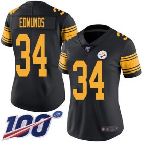 Wholesale Cheap Nike Steelers #34 Terrell Edmunds Black Women\'s Stitched NFL Limited Rush 100th Season Jersey