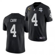 Wholesale Cheap Men's Oakland Raiders #4 Derek Carr 2020 Inaugural Season Black C Patch Jersey