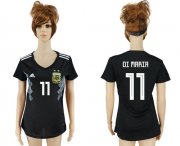Wholesale Cheap Women's Argentina #11 Di Maria Away Soccer Country Jersey