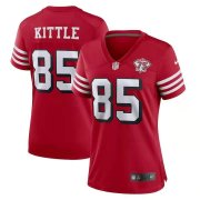 Women San Francisco 49ers #85 George Kittle black red Vapor Untouchable Limited Jersey