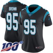Wholesale Cheap Nike Panthers #95 Derrick Brown Black Team Color Women's Stitched NFL 100th Season Vapor Untouchable Limited Jersey