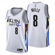 Wholesale Cheap Men's Brooklyn Nets #8 Patty Mills 2022-23 White City Edition Stitched Basketball Jersey