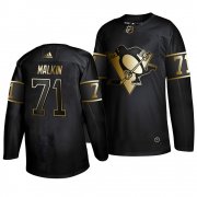 Wholesale Cheap Adidas Penguins #71 Evgeni Malkin Men's 2019 Black Golden Edition Authentic Stitched NHL Jersey