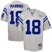 Wholesale Cheap Youth Indianapolis Colts #18 Peyton Manning Mitchell & Ness Platinum NFL 100 Retired Player Legacy Jersey