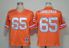 Wholesale Cheap Mitchell And Ness Broncos #65 Gary Zimmerman Orange Stitched Throwback NFL Jersey