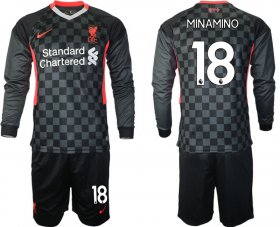 Wholesale Cheap Men 2021 Liverpool away long sleeves 18 soccer jerseys