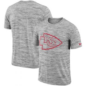 Wholesale Cheap Men\'s Kansas City Chiefs Nike Heathered Black Sideline Legend Velocity Travel Performance T-Shirt