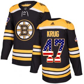 Wholesale Cheap Adidas Bruins #47 Torey Krug Black Home Authentic USA Flag Youth Stitched NHL Jersey