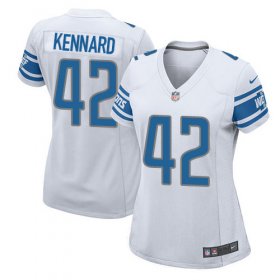 Wholesale Cheap Nike Lions #42 Devon Kennard White Women\'s Stitched NFL Elite Jersey