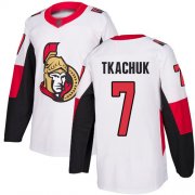 Wholesale Cheap Adidas Senators #7 Brady Tkachuk White Road Authentic Stitched NHL Jersey