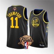 Wholesale Cheap Men's Golden State Warriors #11 Klay Thompson 2022 Black NBA Finals Stitched Jersey