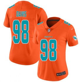 Wholesale Cheap Nike Dolphins #98 Raekwon Davis Orange Women\'s Stitched NFL Limited Inverted Legend Jersey