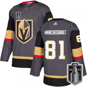Wholesale Cheap Men\'s Vegas Golden Knights #81 Jonathan Marchessault Gray 2023 Stanley Cup Final Stitched Jersey