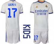 Wholesale Cheap Youth 2021-2022 Club Real Madrid home white 17 Soccer Jerseys