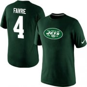 Wholesale Cheap Nike New York Jets #4 Brett Favre Name & Number NFL T-Shirt Green
