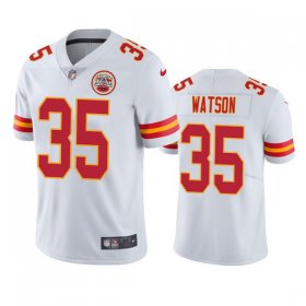 Wholesale Cheap Men\'s Kansas City Chiefs #35 Jaylen Watson White Vapor Untouchable Limited Stitched Football Jersey