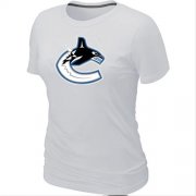 Wholesale Cheap Women's Vancouver Canucks Big & Tall Logo White NHL T-Shirt
