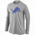 Wholesale Cheap Nike Detroit Lions Logo Long Sleeve T-Shirt Grey