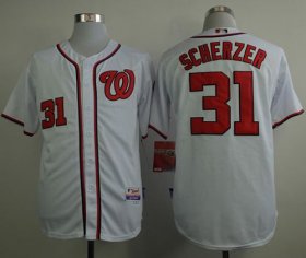Wholesale Cheap Nationals #31 Max Scherzer White Cool Base Stitched MLB Jersey