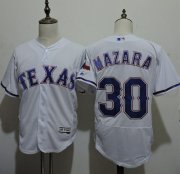 Wholesale Cheap Rangers #30 Nomar Mazara White Flexbase Authentic Collection Stitched MLB Jersey