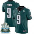 Wholesale Cheap Nike Eagles #9 Nick Foles Midnight Green Team Color Super Bowl LII Champions Men's Stitched NFL Vapor Untouchable Limited Jersey