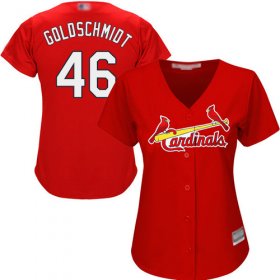Wholesale Cheap Cardinals #46 Paul Goldschmidt Red Alternate Women\'s Stitched MLB Jersey