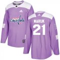 Wholesale Cheap Adidas Capitals #21 Dennis Maruk Purple Authentic Fights Cancer Stitched NHL Jersey