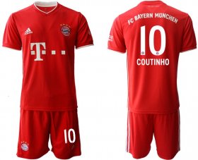 Wholesale Cheap Men 2020-2021 club Bayern Munchen home 10 red Soccer Jerseys