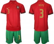 Wholesale Cheap Men 2020-2021 European Cup Portugal home red 3 Nike Soccer Jersey