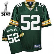 Wholesale Cheap Packers #52 Clay Matthews Green Super Bowl XLV Stitched NFL Jersey