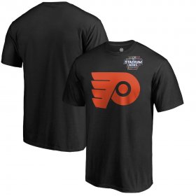 Wholesale Cheap Men\'s Philadelphia Flyers Black 2019 Stadium Series Primary Logo T-Shirt