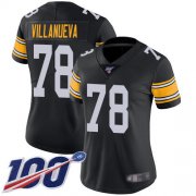 Wholesale Cheap Nike Steelers #78 Alejandro Villanueva Black Alternate Women's Stitched NFL 100th Season Vapor Limited Jersey