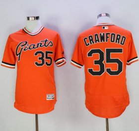Wholesale Cheap Giants #35 Brandon Crawford Orange Flexbase Authentic Collection Cooperstown Stitched MLB Jersey