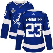Cheap Adidas Lightning #23 Carter Verhaeghe Blue Home Authentic Women's 2020 Stanley Cup Champions Stitched NHL Jersey