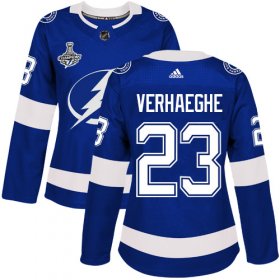 Cheap Adidas Lightning #23 Carter Verhaeghe Blue Home Authentic Women\'s 2020 Stanley Cup Champions Stitched NHL Jersey