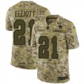 Wholesale Cheap Nike Cowboys #21 Ezekiel Elliott Camo Men's Stitched NFL Limited 2018 Salute To Service Jersey